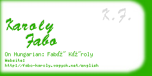 karoly fabo business card